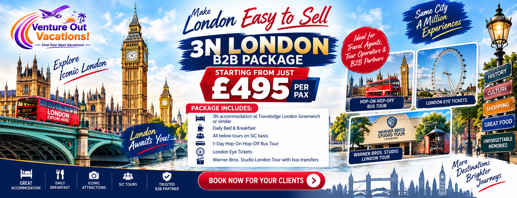 3N London B2B Package – From £495 Per Pax